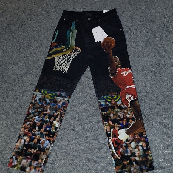 Jordan Other - Jordan Black and Red Graphic Men Jeans
